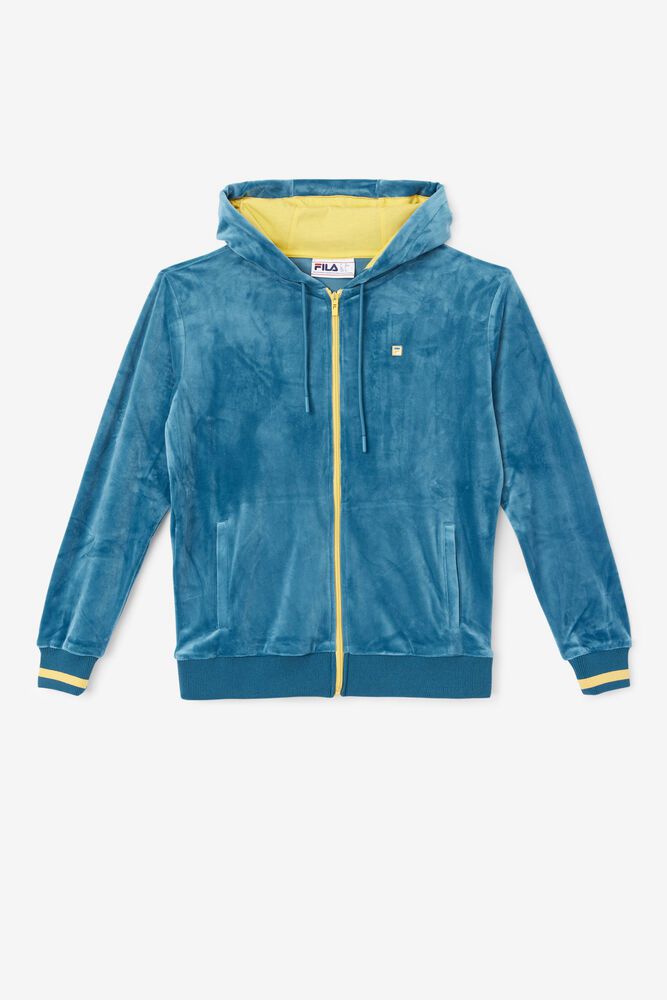 Fila Hettegenser Dame Blå Tove Velour Full Zip 762195-PNL